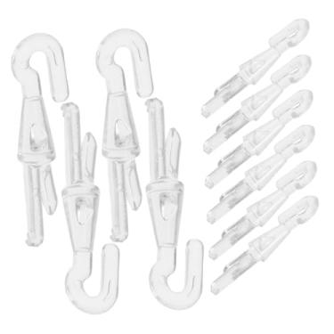 Imagem de KALLORY 12 peças de ganchos de varinha cega durável material pompom clipes de substituição para persianas de janela fácil instalação acessórios de varão de cortina design resistente para