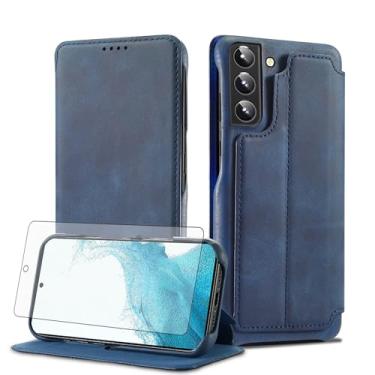 Imagem de Asuwish Capa de celular para Samsung Galaxy S22 Plus S22+ 5G capa de celular carteira com protetor de tela de vidro temperado e flip couro PU porta-cartões acessórios S22+5G S22plus 22S + S 22 22+