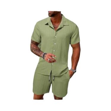 Imagem de Diário básico moda simples retro sólido listrado verão masculino casua