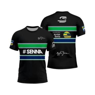 Imagem de Camiseta Unissex Estampada Em 3D Ayrton Senna No.12 Carro De Corrida V
