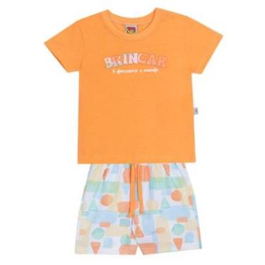 Imagem de Conjunto Infantil Menino Camiseta Laranja/Short Jaca Lelé-Masculino