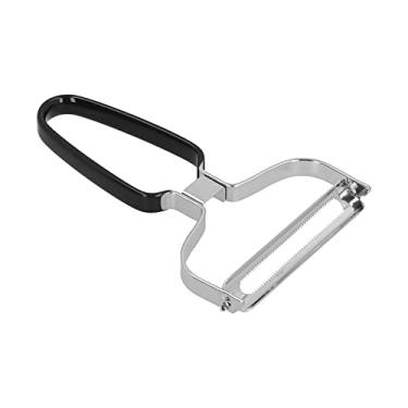 Imagem de Descascador de vegetais manual multifuncional, ferramenta de cozinha em aço inoxidável para frutas, pepino, cenoura, repolho, cabo de plástico, seguro para máquina de lavar louça, (Preta)