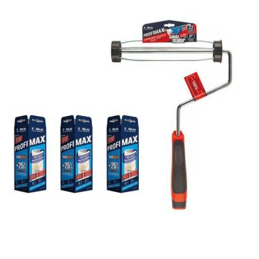 Imagem de Rolo De Pintura Profimax Com Garfo 23cm Atlas = 3 Rolo + 1 Suporte