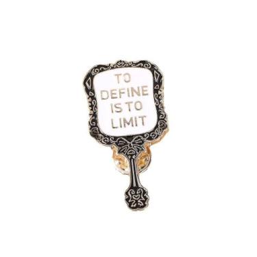 Imagem de Broche Pins Inspirational Mirror Vintage Quote Alloy 9g - Yiweisai