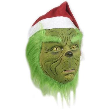 Imagem de Máscara Christmas Grinch Latex Headgear, fantasia de cosplay para fest
