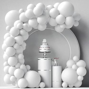 Imagem de Kit de arco de balão, látex elegante, 87 peças, branco para festa de c