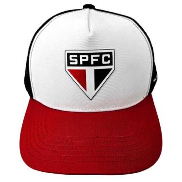 Imagem de Bone Sao Paulo Trucker Licenciado Aba Curva Oficial Conforto - São Pau