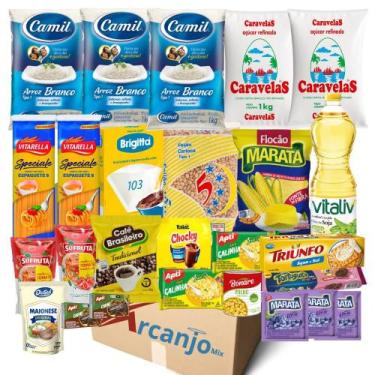 Imagem de Cesta Básica de Alimentos Qualidade Excelente 26 Itens Doações Empresa