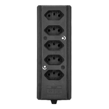 Imagem de Tomada Barra Quíntupla 20A 2 P+T Preta Interneed