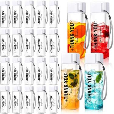 Imagem de Garrafa de água Maxdot Thank You 500 ml a granel, 24 unidades, branca