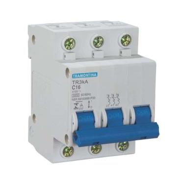 Imagem de Disjuntor TR3KA 3 X 32A para Proteção de Rede Elétrica com Montagem Individual Branco Tramontina