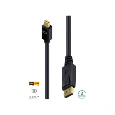 Imagem de Cabo Displayport X Mini Displayport DPMDP13-2 Ultra HD 5120x2880PX 60HZ 2 METROS Preto...