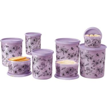 Imagem de Tupperware Pda/Bea Instantânea Flores Preta Com 8 Peças.