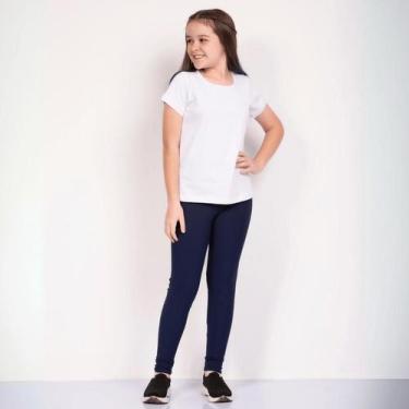 Imagem de Calça legging de poliamida infantil 2 ao 18 - Pavin, Azul marinho, 8