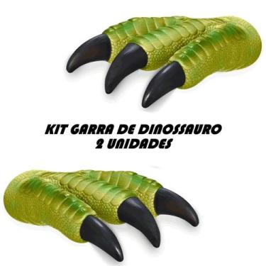 Imagem de Fantoche De Mão 2 Garras De Dinossauro Verde T-rex Adijomar
