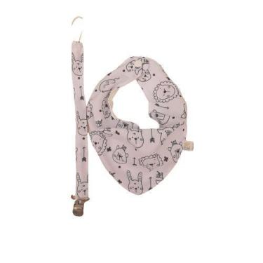 Imagem de Babador Bandana com Prendedor de Chupeta - Baú de Mimos, Branco