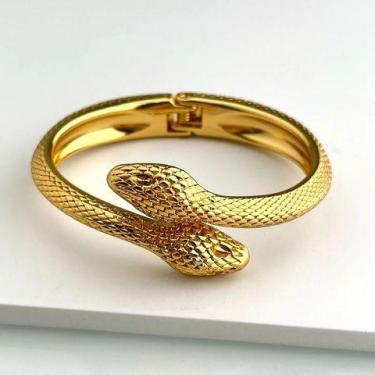 Imagem de Bracelete verniz italiano cobra dourado - NoBrand