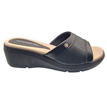 Imagem de Tamanco Feminino Piccadilly Salto Médio Estilo Conforto, Preto, 38