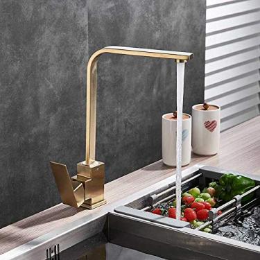 Imagem de WXXGY Torneiras para pia de cozinha Níquel escovado 360 torneira de cozinha giratória, torneira misturadora quente para cozinha, torneiras de cozinha guindaste de cozinha de banheiro