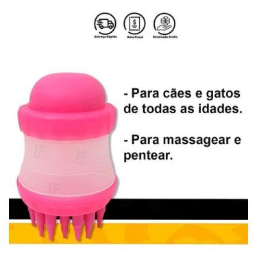 Imagem de Escova Pente Silicone C/ Dispenser Shampoo Banho Tosa Pet - Western