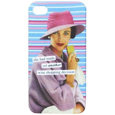 Imagem de Anne Taintor Capa de encaixe"She had had yet another wise shopping decision" para iPhone 4/4s - Embalagem de varejo - Roxo