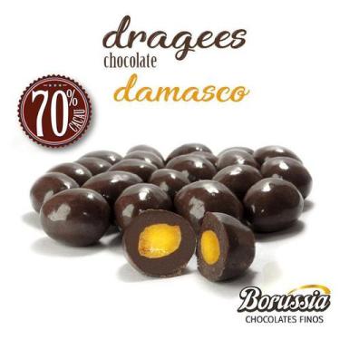 Imagem de Confeito De Damasco Com Chocolate 70% Cacau Borússia Chocolates - Ború