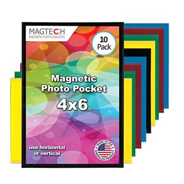 Imagem de Magtech Porta-retrato magnético com bolso para fotos, pop colorido, comporta fotos de 10 x 15 cm, pacote com 10 cores sortidas, feita nos EUA (94610)