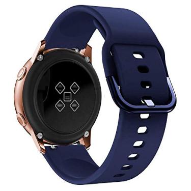 Imagem de Pulseira 20mm Moderna compatível com Samsung Galaxy Watch Active 1 e 2 - Galaxy Watch 3 41mm - Galaxy Watch 42mm - Amazfit GTR 42mm - Amazfit GTS - Amazfit Bip - Marca LTIMPORTS (Azul Marinho)