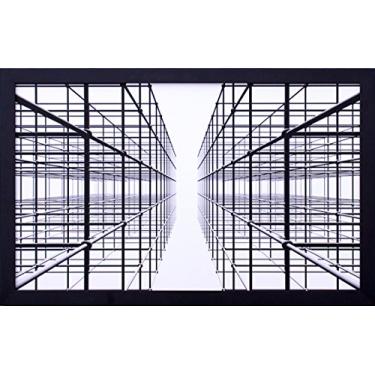 Imagem de Quadro em Abstrato Geométrico Infinito Decore Pronto Preto/ Branco 53x33cm