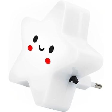 Imagem de Abajur Luminária de Tomada Infantil de Estrela 8,5cm (Branco)