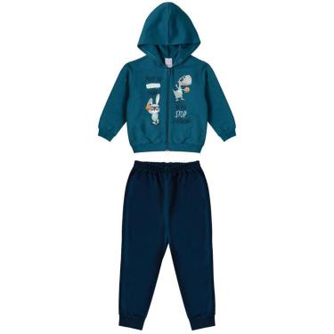 Imagem de CONJUNTO MANGA LONGA MOLETOM DINOSSAURO MALWEE KIDS REF:1000091527 P/G-Masculino