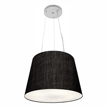 Imagem de Lustre Pendente Cone Cúpula Tecido 30/40x30, Vivare Iluminação, Pendente4152 PR, Preto, Médio