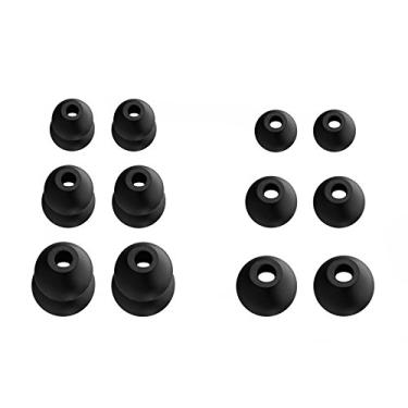 Imagem de 12 peças (DF-3sz) Preto S/M/L flange dupla e adaptadores de substituição redondos auriculares compatíveis com fones de ouvido BeatsX, Powerbeats 3 2 1 e Urbeats 3 fones de ouvido