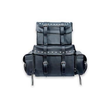 Imagem de IND STURGIS LLC Bolsa para motocicleta Sissy Bar Bagagem 2 peças Studded Touring Pack Sissy Bar Bag - Tamanho único