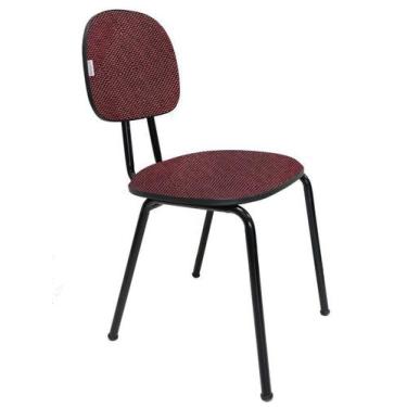 Imagem de Cadeira Fixa Secretaria Polo - Maiart, Bordo/Preto, Tecido J.Serrano
