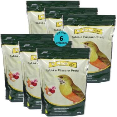 Imagem de Alcon eco club sabiá e pássaro preto 300g kit com 6 ração para pássaro