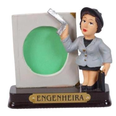 Imagem de Boneco Profissional Engenheira c/Porta Foto Decoração 8cm - Zona Livre