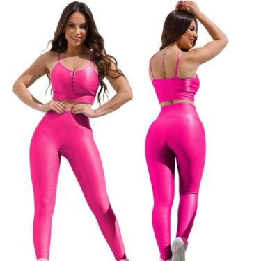 Imagem de Conjunto Fitness Calça Basica Compressão Cores em Poliamida - Leve Bea