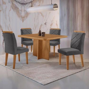 Imagem de Mesa Olimpia 90 MDF canto copo e com 4 Cadeiras Melissa