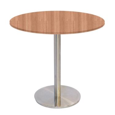 Imagem de Mesa Bistrô Beta 112,50 cm (Alt) Disco Redondo Tampo MDP Redondo 60 cm (Larg) x 2,50 cm (Alt) Noce Naturalle