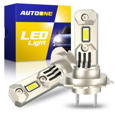 Imagem de Lâmpada LED AUTOONE H7 6000K branca 22W 400% de brilho, pacote com 2