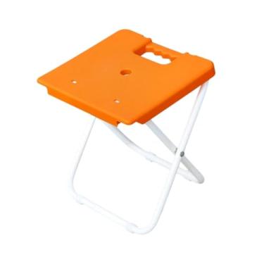 Imagem de UGPLM Assento portátil de fezes dobráveis, confortável, cadeira de pesca de banco de banco não -lip para jardinagem de esportes ao ar livre, Laranja