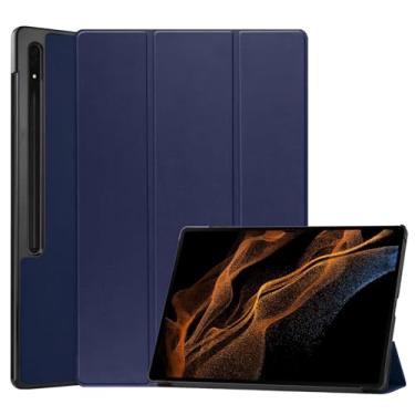 Imagem de Zrengp Capa para tablet Samsung Galaxy Tab S9 Ultra de 14,7 polegadas (versão 2023) SM-X920 X926B, capa de couro leve com suporte fólio para Samsung Galaxy Tab S8 Ultra de 14,6 polegadas 2022 SM-X900