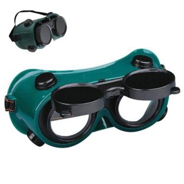 Imagem de Oculos de Solda Dupla Lente EPI Mascara Articulavel Proteçao Soldador 