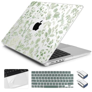 Imagem de Yebiseven Capa para MacBook Pro M4 de 14 polegadas 2025 2024 2023 2021 modelo A3112/A3401/A3185/A2918/A2992/A2779/A2442 M3 M2 M1, capa rígida com capa de teclado + filme trackpad + adaptador OTG