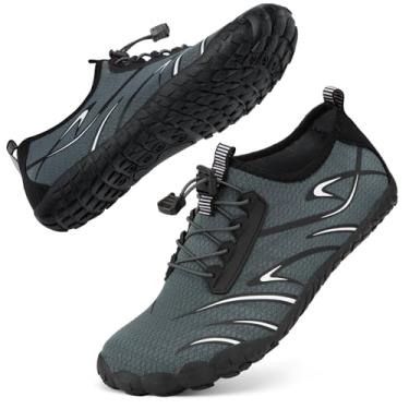 Imagem de Sapatos aquáticos femininos e masculinos adultos para caminhadas, natação, praia, rio, piscina, trilhas, meias aquáticas, protetoras, conforto, bico largo, largura, escalada, férias ao ar livre, 2025