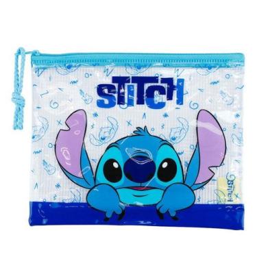 Imagem de Necessaire Estojo Transparente Stitch 17x20.5cm Disney - Taimes