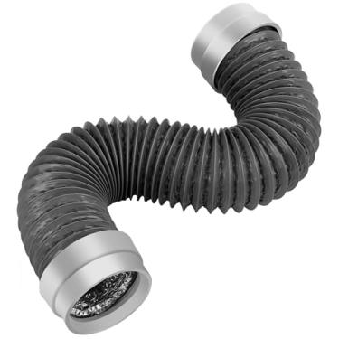 Imagem de Mangueira de ventilação para secadora de 10 cm, duto de secador de alumínio flexível de 6 camadas resistente com conectores de vedação de borracha, mangueira de escape de secagem fácil resistente ao