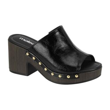 Imagem de Tamanco Feminino Meia Pata Salto Bloco Envernizado 5549.107