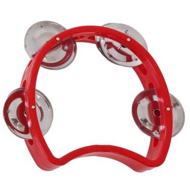 Imagem de Pandeiro Infantil Meia Lua Pandeirola Profissional Colorido Para Crian